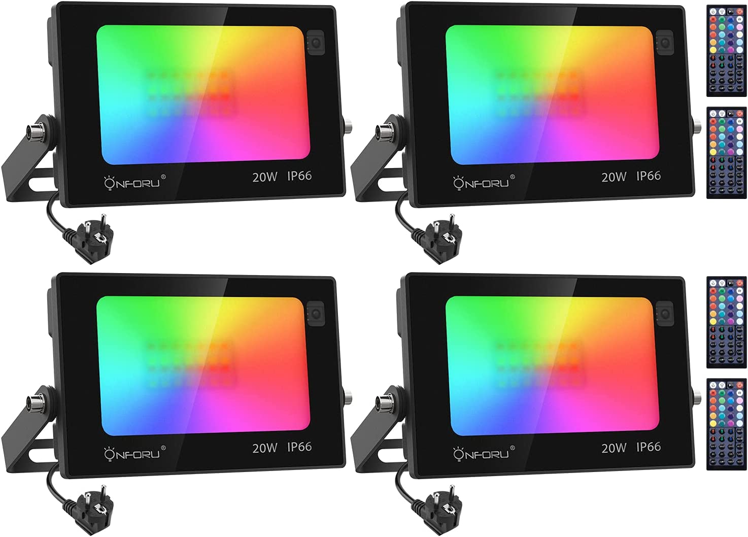 Onforu Pack 20W RGB Floodlights, Outdoor Floodlight with Remote Cont –  hkshuohui